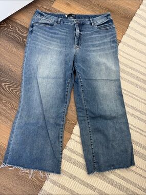 20w KUT from the Kloth MEG medium high rise fab AB Wide Leg Frayed Hem Jeans